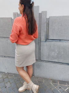 Soft Mini Skirt Beige Melange - YAYA
