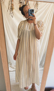 Aline Dress Natural Stripes