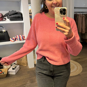 Chenille Sweater Morning Glory Pink - YAYA