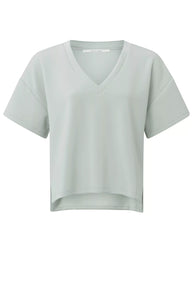 Short Sleeve V-neck Sweatshirt Northern Droplet Grey - Yaya