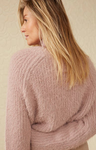 Furry Mixed Yam Sweater Deauville Mauve Pink - YAYA